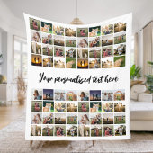 Gepersonaliseerde 64 fotocollage fleece deken