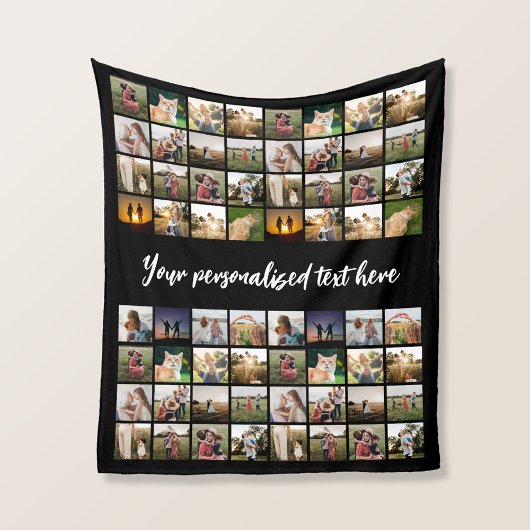Gepersonaliseerde 64 fotocollage fleece deken