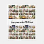 Gepersonaliseerde 64 fotocollage fleece deken (Voorkant)