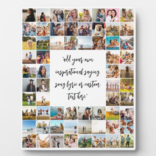 Gepersonaliseerde 64 fotocollage met citaat fotoplaat (Voorkant)