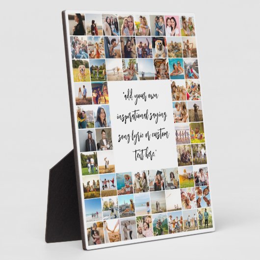 Gepersonaliseerde 64 fotocollage met citaat fotoplaat (Zijkant)