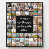 Gepersonaliseerde 64 fotocollage met citaat fotoplaat (Voorkant)