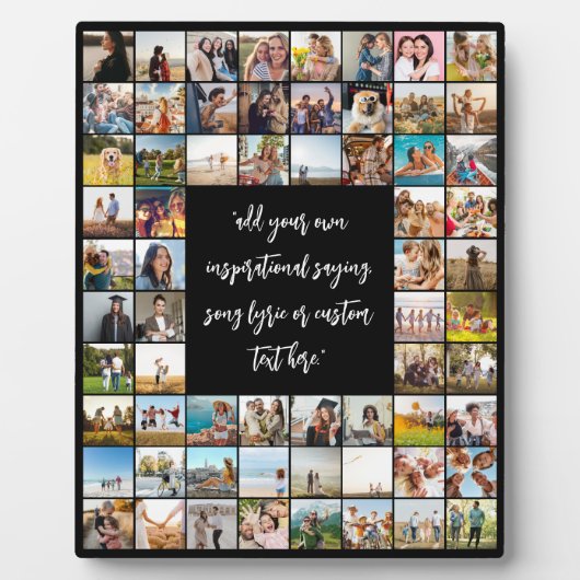 Gepersonaliseerde 64 fotocollage met citaat fotoplaat (Voorkant)