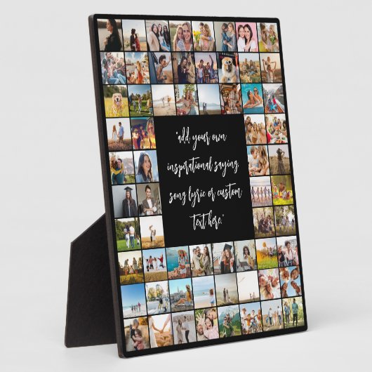 Gepersonaliseerde 64 fotocollage met citaat fotoplaat (Zijkant)