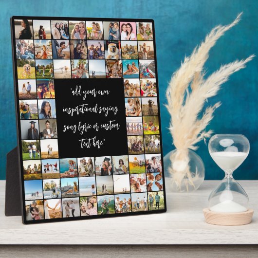 Gepersonaliseerde 64 fotocollage met citaat fotoplaat (Zijkant)