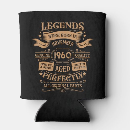 Gepersonaliseerde 65e verjaardag legendes geschen blikjeskoeler (Achterkant)