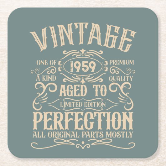 Gepersonaliseerde  65e verjaardag whiskey thema kartonnen onderzetters (Voorkant)