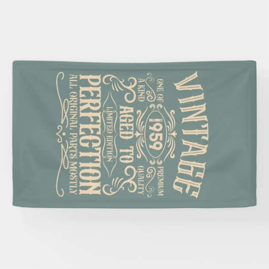 Gepersonaliseerde 65e verjaardag whiskey thema spandoek (Horizontaal)