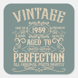 Gepersonaliseerde 65e verjaardag whiskey thema vierkante sticker