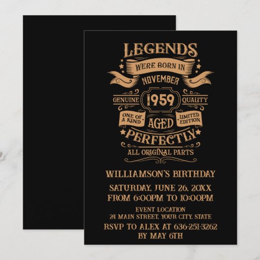 Gepersonaliseerde 65e verjaardagswhiskey feest kaart (Voorkant / Achterkant)