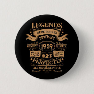 Gepersonaliseerde  65e verjaardagswhiskey feest ronde button 5,7 cm
