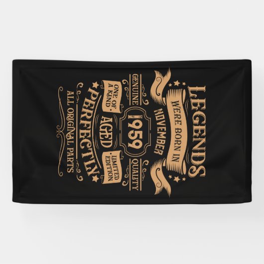 Gepersonaliseerde 65e verjaardagswhiskey feest spandoek (Horizontaal)
