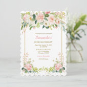 Gepersonaliseerde 65e vrouw verjaardag uitnodiging (Staand voorkant)