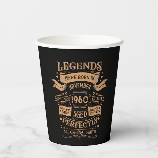 Gepersonaliseerde  65ste verjaardag whiskey label papieren bekers (Achterkant)