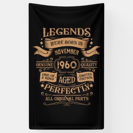 Gepersonaliseerde  65ste verjaardag whiskey label spandoek (Verticaal)