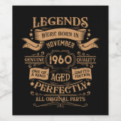 Gepersonaliseerde 65ste verjaardag whiskey label wijn etiket (Enkel label)