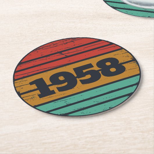 Gepersonaliseerde  65ste verjaardagsfeestje gesche ronde kartonnen onderzetter (Gebogen)