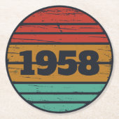 Gepersonaliseerde  65ste verjaardagsfeestje gesche ronde kartonnen onderzetter (Voorkant)