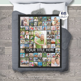 Gepersonaliseerde 68 Fotocollage aangepaste kleur Fleece Deken
