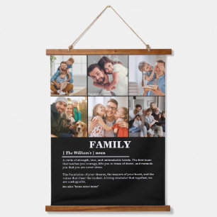 Gepersonaliseerde 6 foto collage familie definitie hangend wandkleed