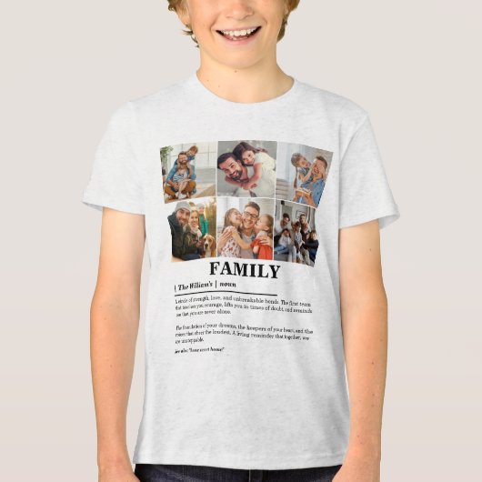 Gepersonaliseerde 6 foto collage familie definitie Tri-Blend shirt (Voorkant)