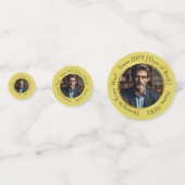 Gepersonaliseerde 6-foto Golden Birthday, Jubileum Confetti (Voorkanten)