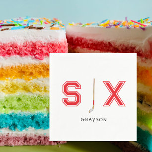 Gepersonaliseerde 6e Hockey Verjaardagsfeest Servet