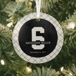 Gepersonaliseerde 6e Verjaardag Modern en Elegant Glas Ornament