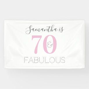 Gepersonaliseerde 70 en fantastische moderne roze  spandoek