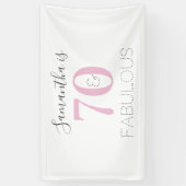 Gepersonaliseerde 70 en fantastische moderne roze  spandoek (Verticaal)