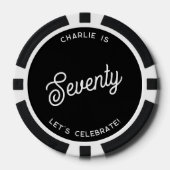 Gepersonaliseerde 70 zeventigste verjaardag poker chips (Voorkant)