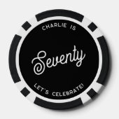 Gepersonaliseerde 70 zeventigste verjaardag poker chips (Achterkant)