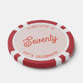 Gepersonaliseerde 70 zeventigste verjaardag poker chips (Enkel)