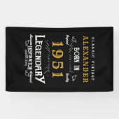 Gepersonaliseerde 70e verjaardag Geboren in 1951   Spandoek (Horizontaal)