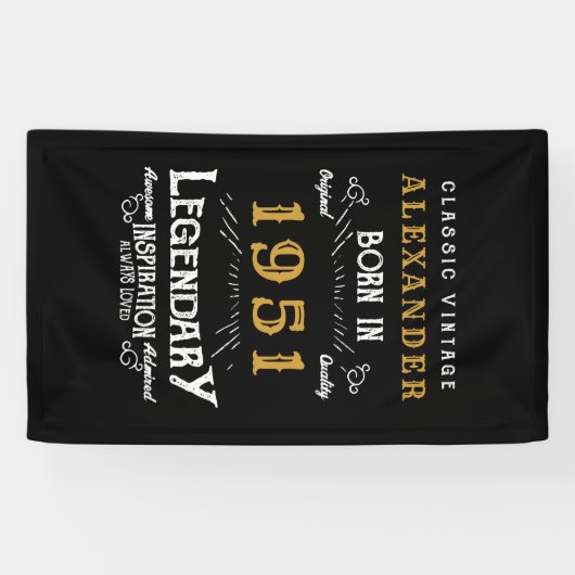 Gepersonaliseerde 70e verjaardag Geboren in 1951 Spandoek (Horizontaal)