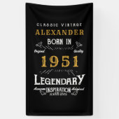 Gepersonaliseerde 70e verjaardag Geboren in 1951 Spandoek (Verticaal)