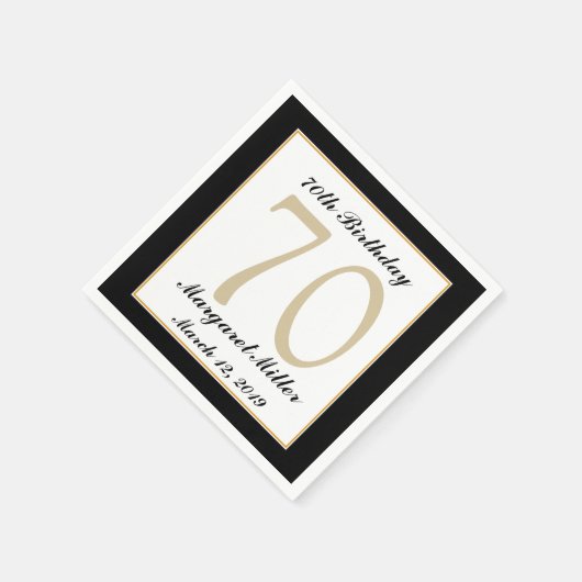 Gepersonaliseerde 70e verjaardag partij servetten (Hoek)