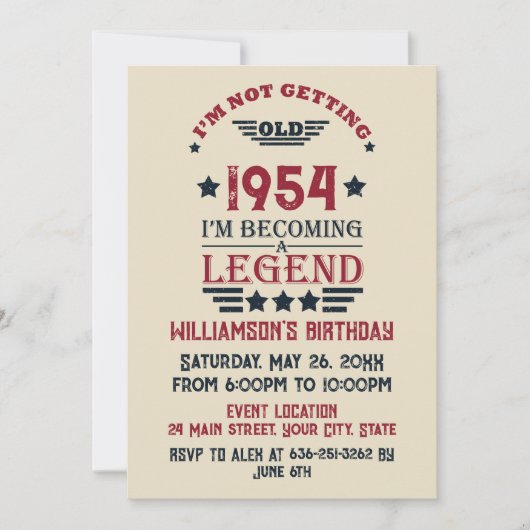 Gepersonaliseerde  70e verjaardagscadeaus kaart (Voorkant)