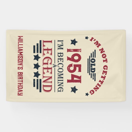 Gepersonaliseerde  70e verjaardagscadeaus spandoek (Horizontaal)