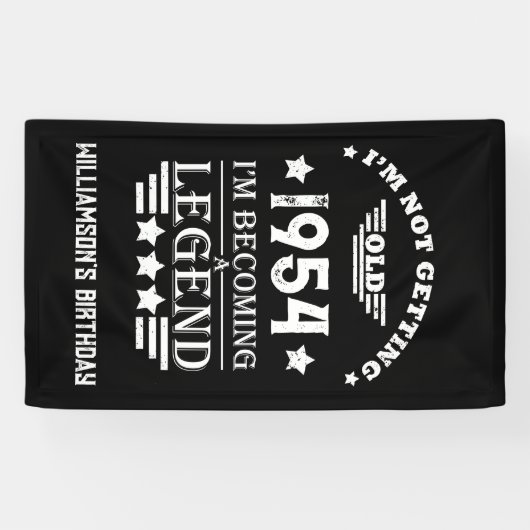 Gepersonaliseerde 70e verjaardagscadeaus spandoek (Horizontaal)