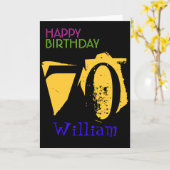 Gepersonaliseerde 70ste verjaardag POP Wenskaart Kaart (Gele Bloem)