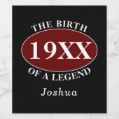 Gepersonaliseerde 70ste verjaardag van een legende wijn etiket (Enkel label)