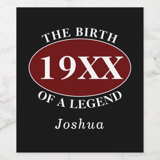 Gepersonaliseerde 70ste verjaardag van een legende wijn etiket (Enkel label)