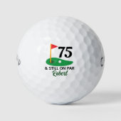 Gepersonaliseerde 75e verjaardag cadeau voor golfe golfballen (Voorkant)