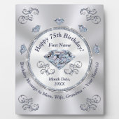 Gepersonaliseerde 75e verjaardag cadeaus voor een  fotoplaat (Voorkant)