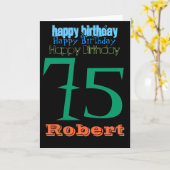 Gepersonaliseerde 75e verjaardag Wenskaart Kaart (Gele Bloem)