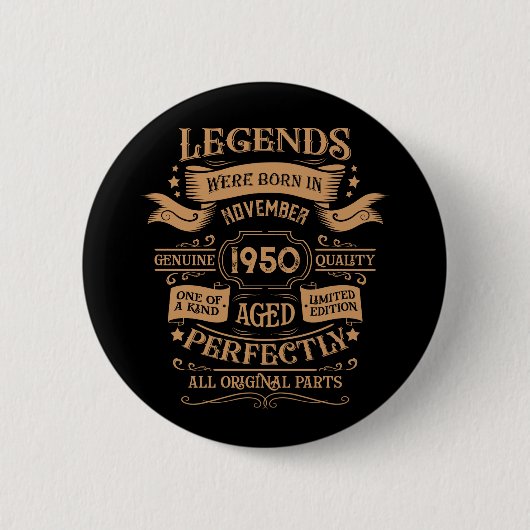 Gepersonaliseerde 75e verjaardag whiskey thema ronde button 5,7 cm (Voorkant)
