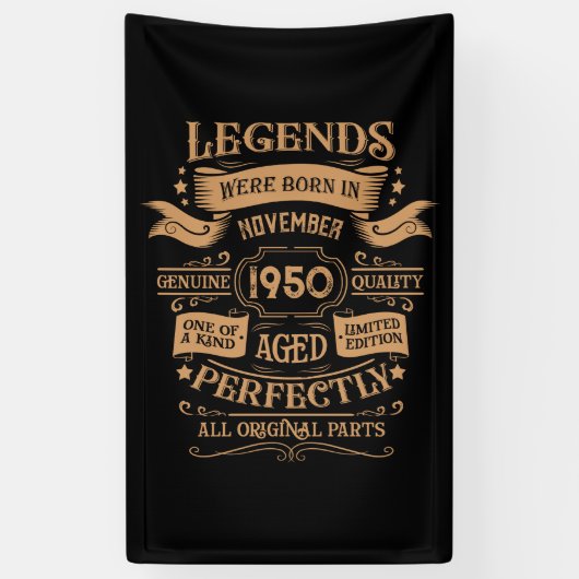 Gepersonaliseerde  75e verjaardag whiskey thema spandoek (Verticaal)