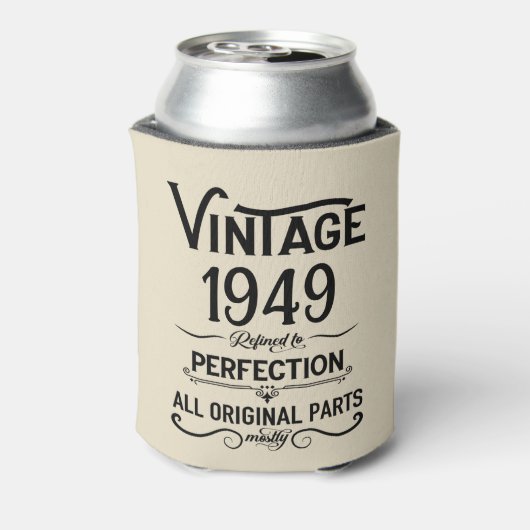 Gepersonaliseerde  75e verjaardagscadeaus zwart blikjeskoeler (Blikje Achterkant)