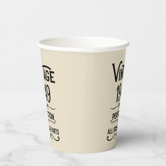 Gepersonaliseerde 75e verjaardagscadeaus zwart papieren bekers (Rechts)